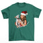 Camiseta Básica Christmas Mariah Carey With A Dog- VERDE