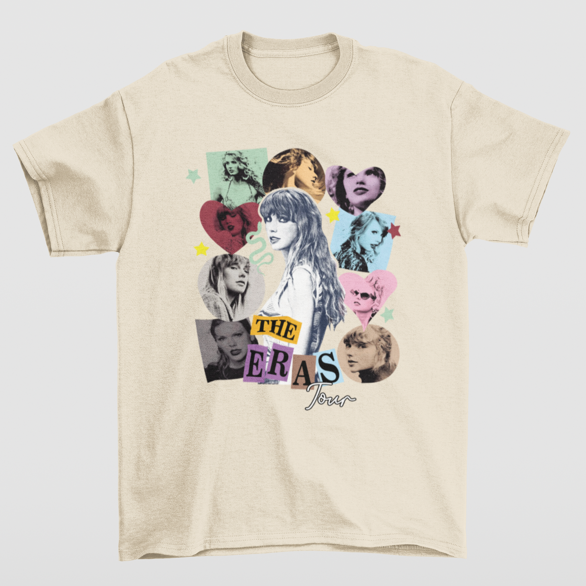 Camiseta Básica Taylor Swift The Eras Tour Hearts- pérola