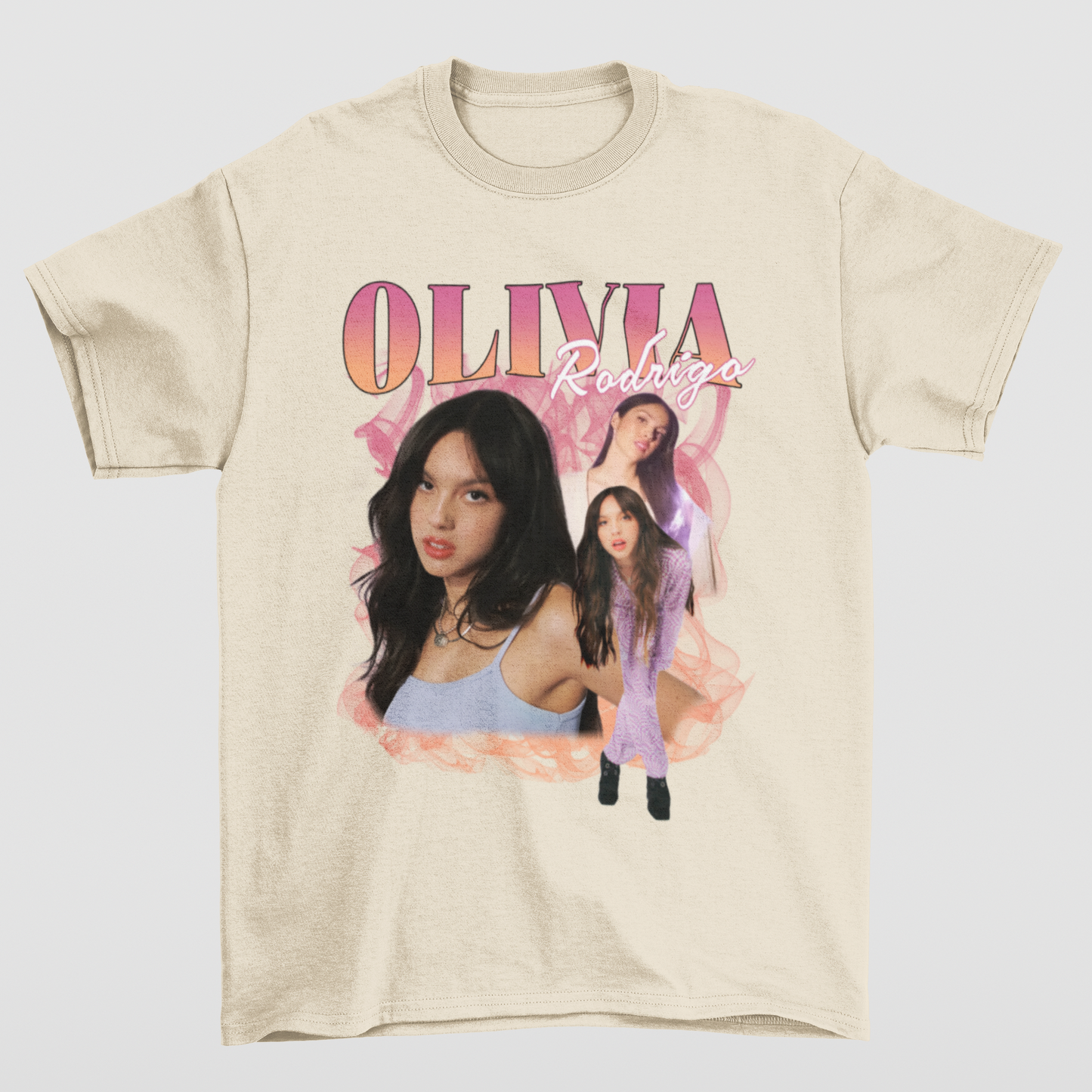 Camiseta Básica Olivia Rodrigo Casual- pérola