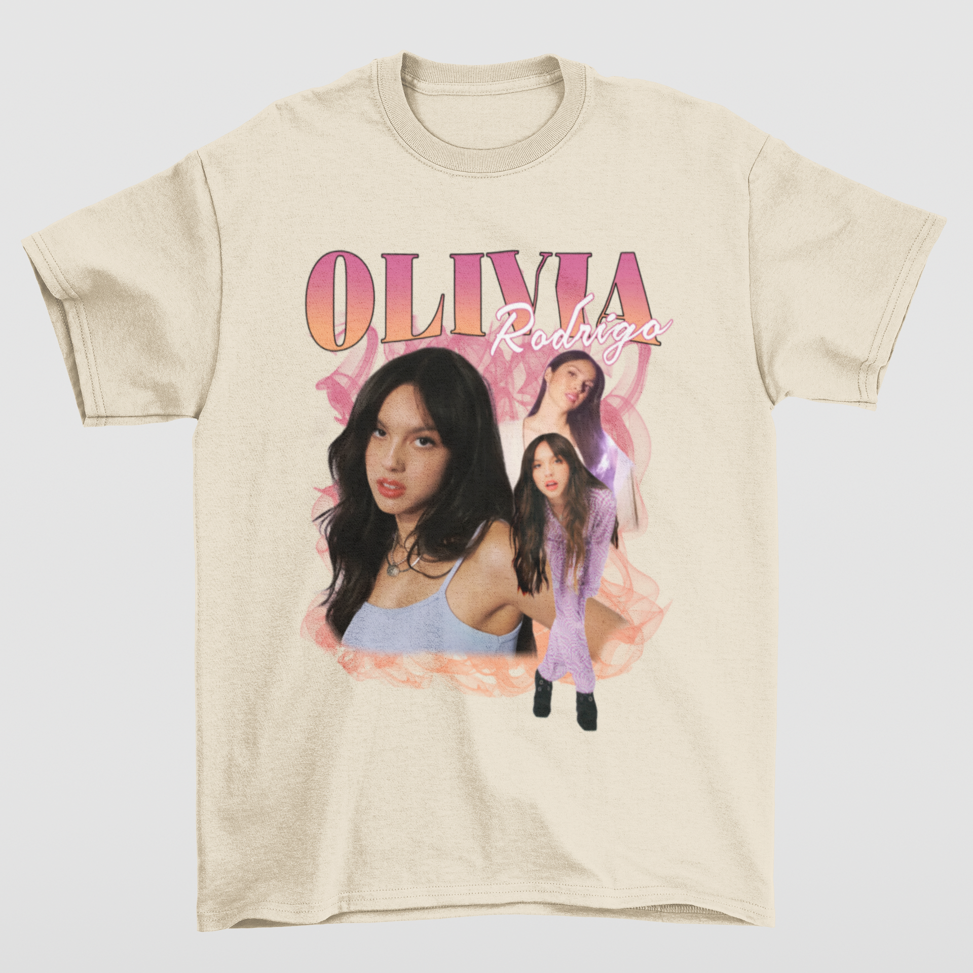 Camiseta Básica Olivia Rodrigo Casual- pérola