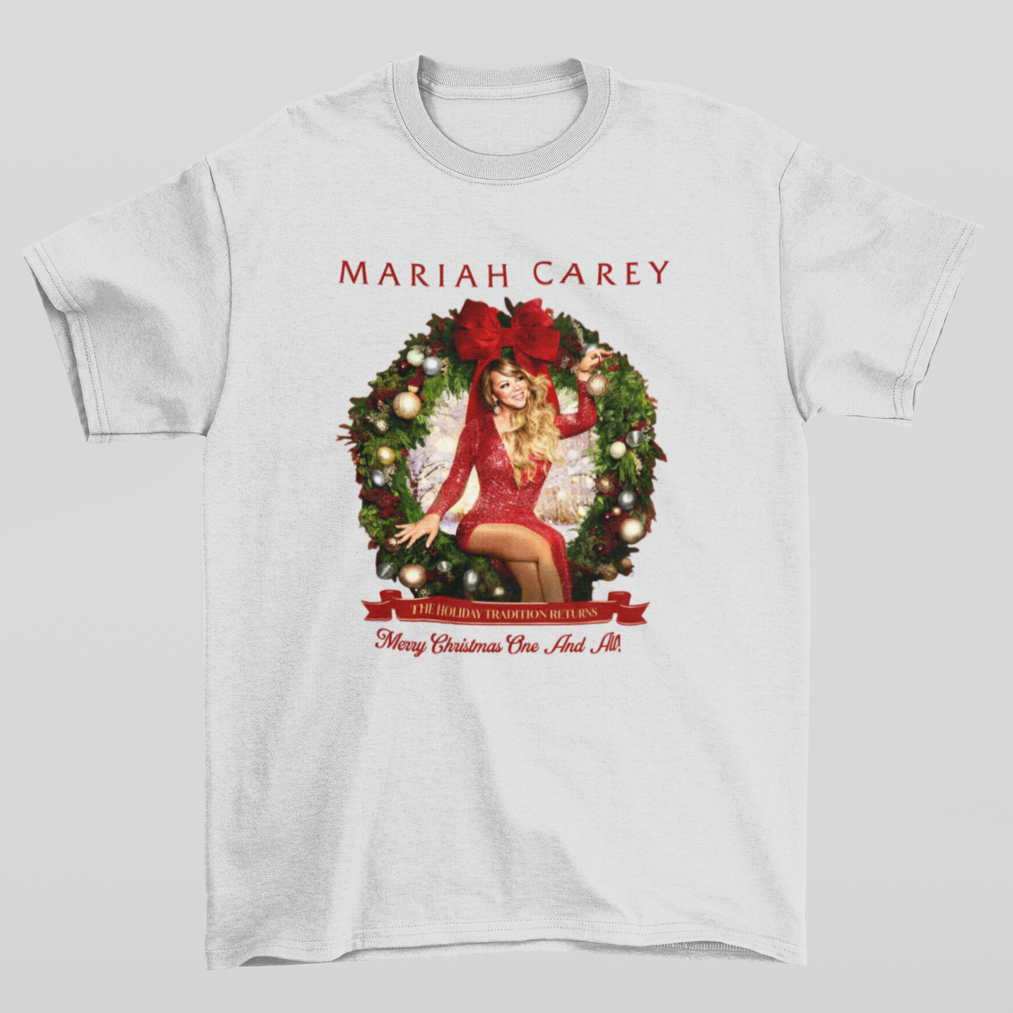 Camiseta Básica Christmas Mariah Carey Xmas- cinza
