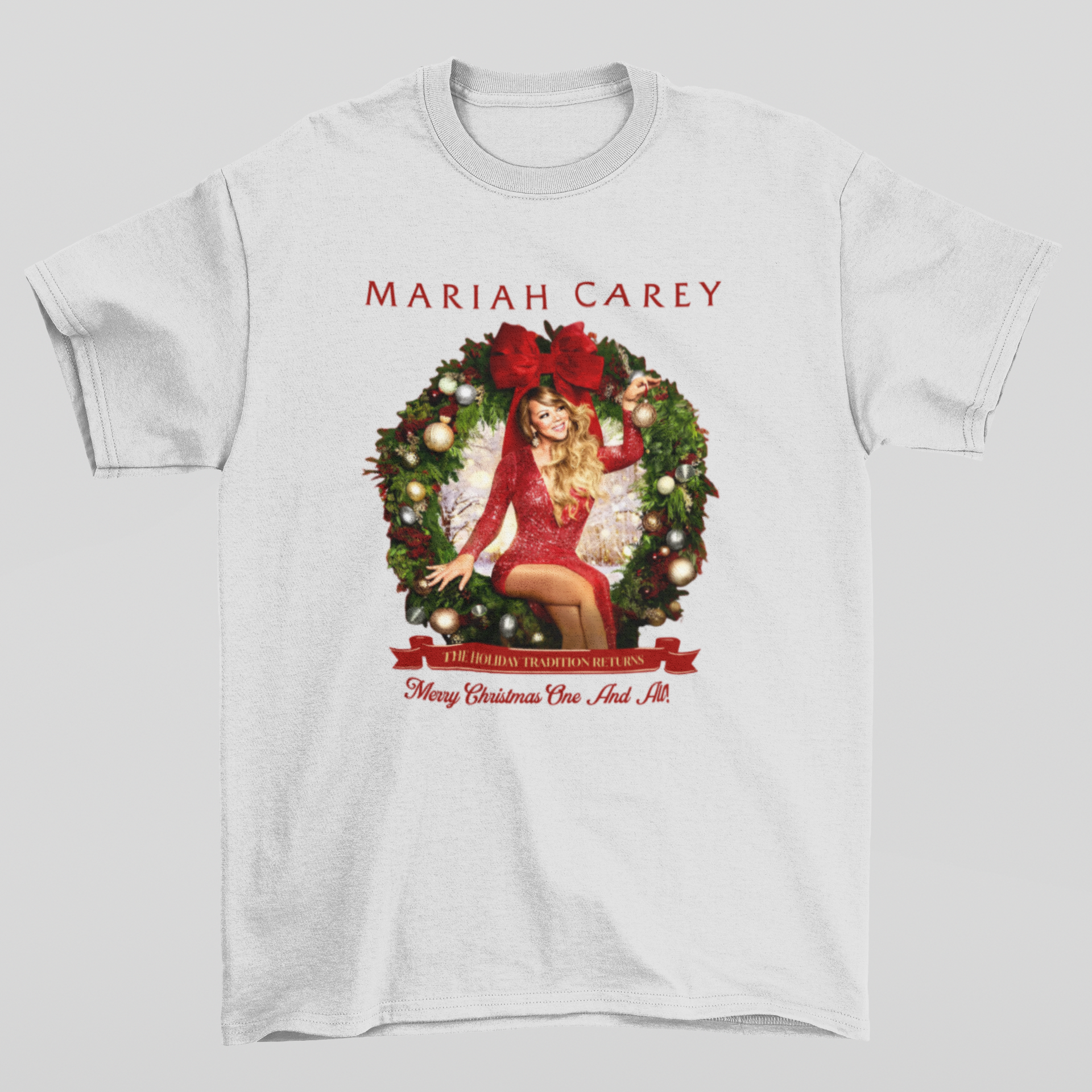 Camiseta Básica Christmas Mariah Carey Xmas- cinza