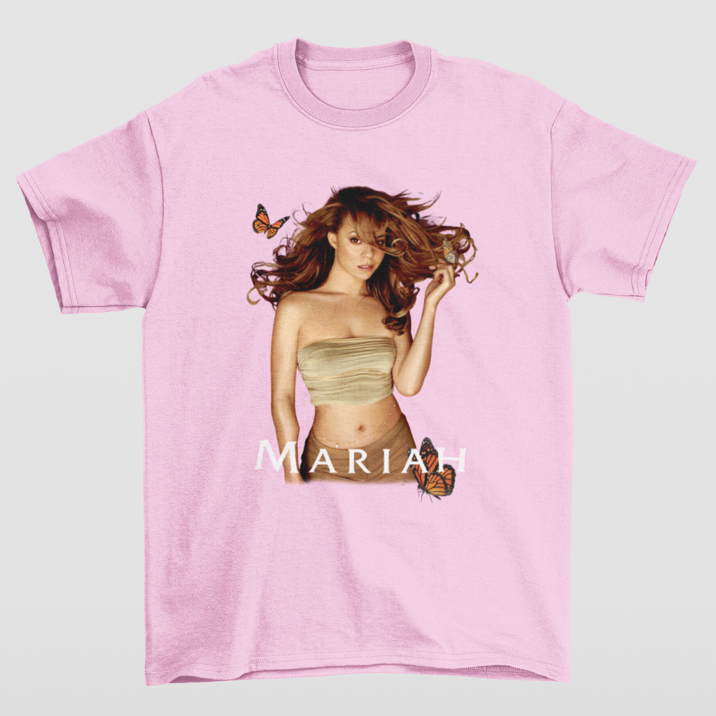 Camiseta Básica Mariah Carey Butterfly- ROSA BEBE