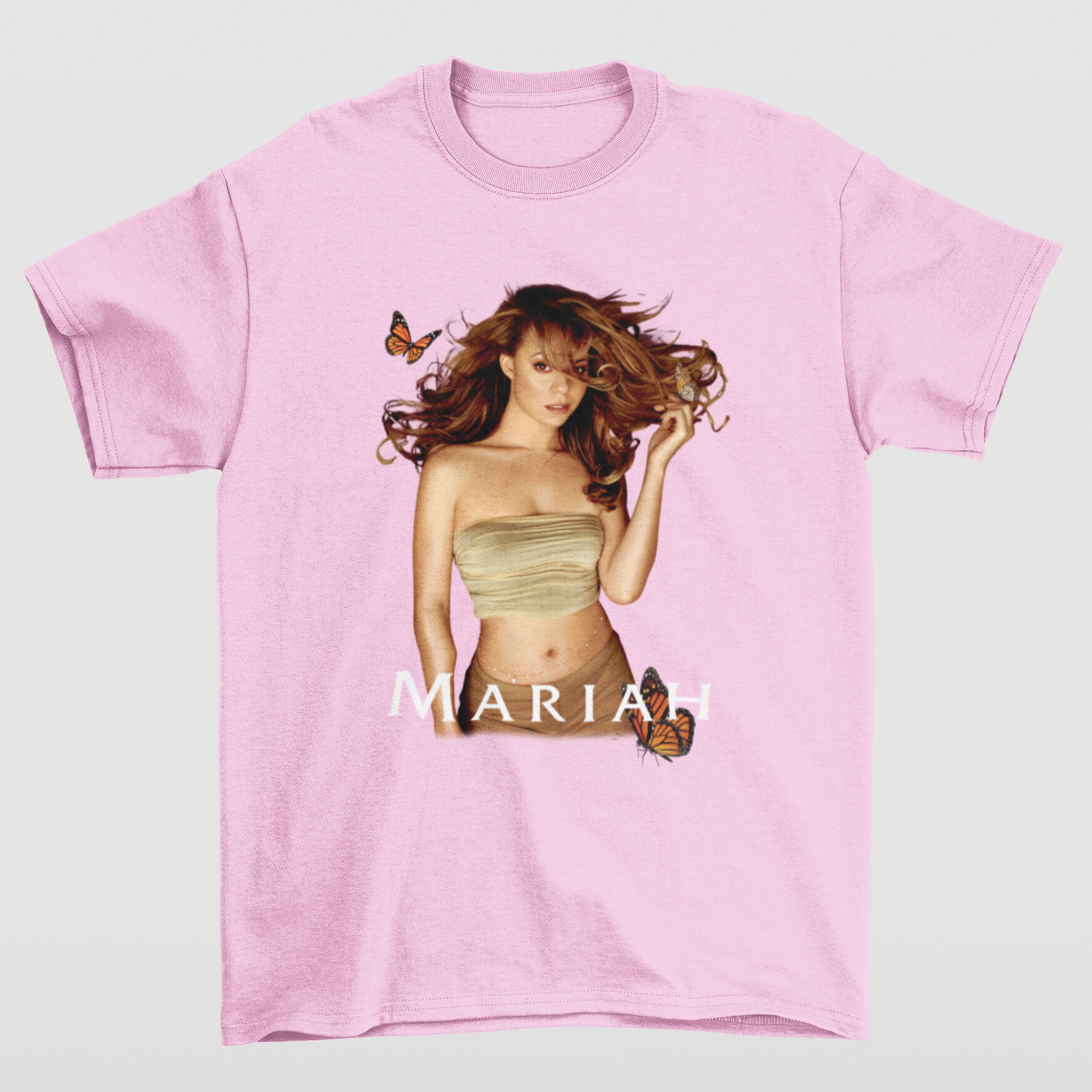 Camiseta Básica Mariah Carey Butterfly- ROSA BEBE