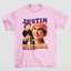 Camiseta Básica Justin Bieber 90's- rosa bebe