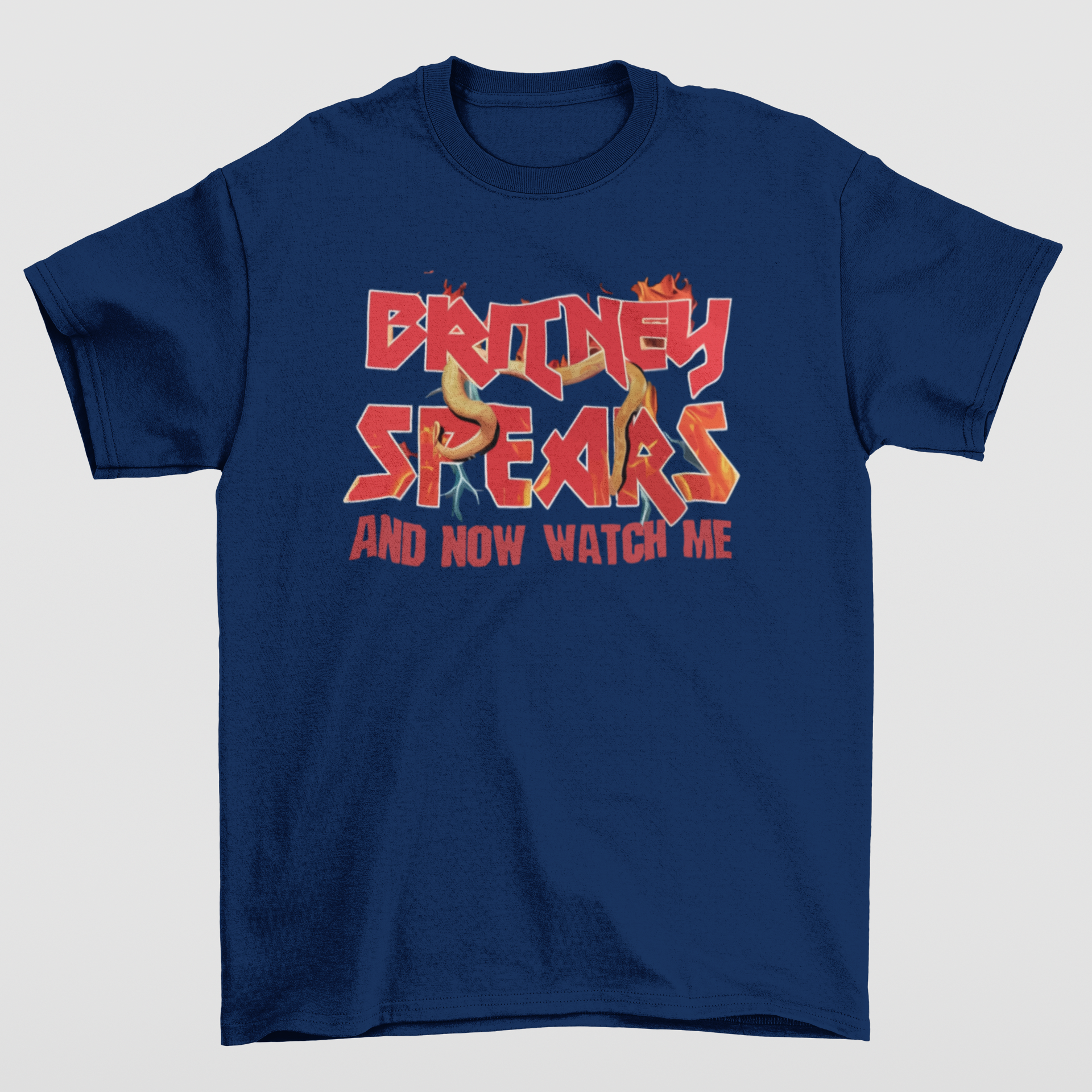Camiseta Básica Britney Spears Watch me Now- azul-marinho