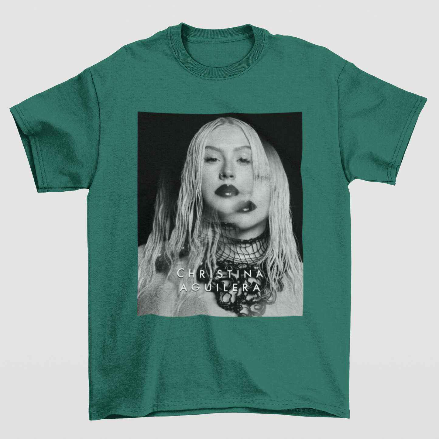 Camiseta Básica Christina Aguilera Singer- VERDE