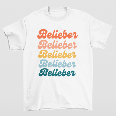 Camiseta Básica Justin Bieber Belieber- branco