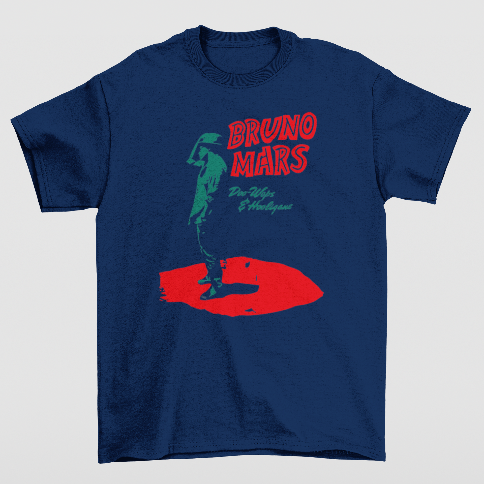 Camiseta Básica Bruno Mars Doo-Woops- AZUL-MARINHO