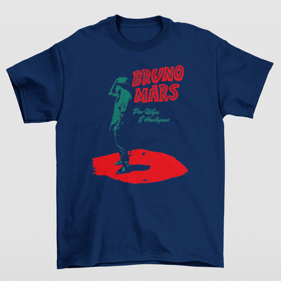 Camiseta Básica Bruno Mars Doo-Woops- AZUL-MARINHO
