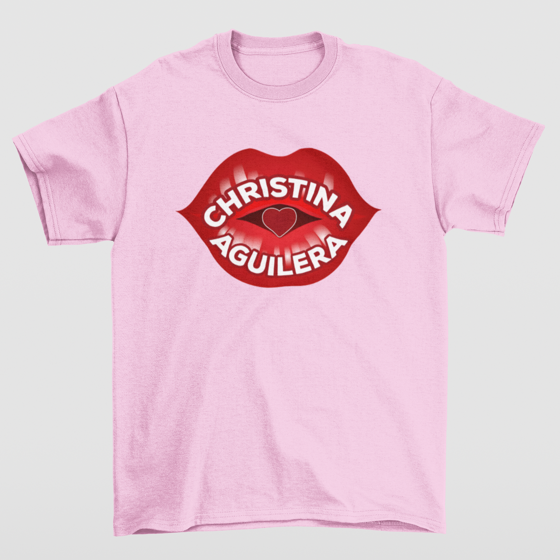 Camiseta Básica Christina Aguilera Kiss- rosa bebe