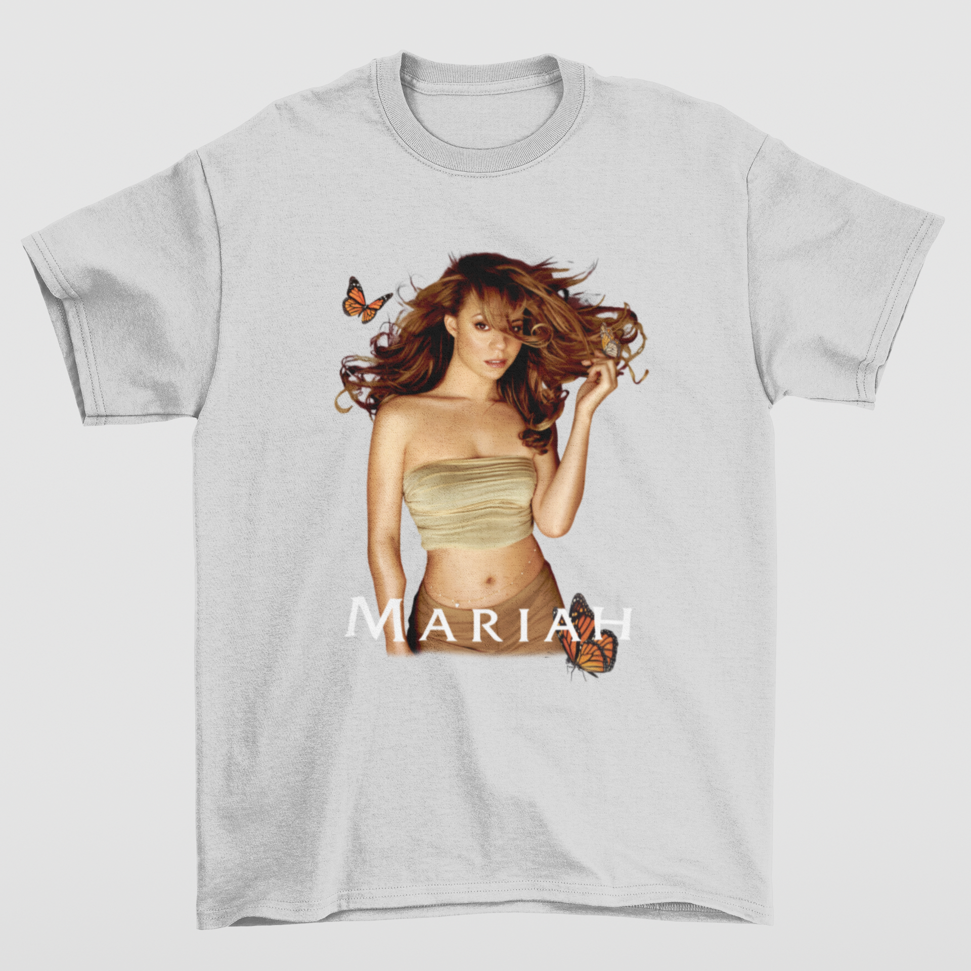 Camiseta Básica Mariah Carey Butterfly- CINZA