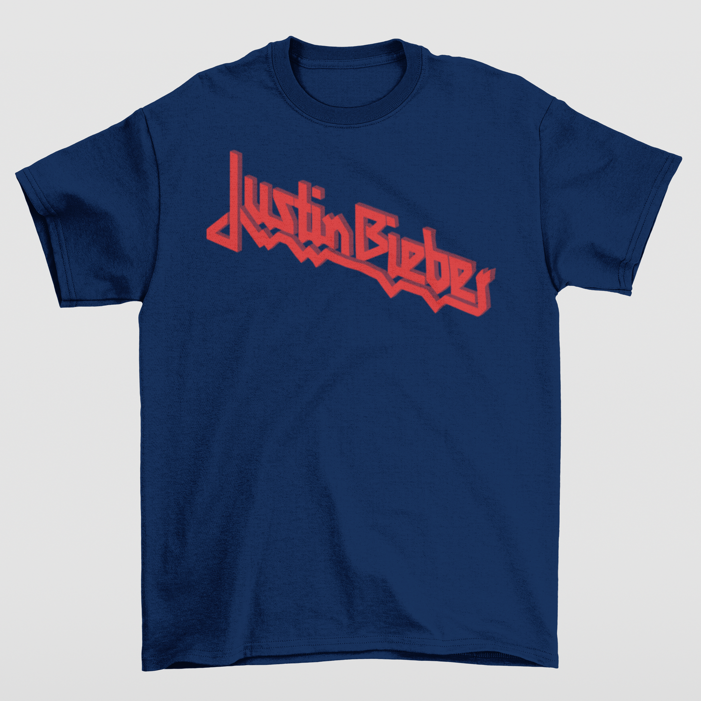 Camiseta Básica Justin Bieber Logo Name- azul-marinho