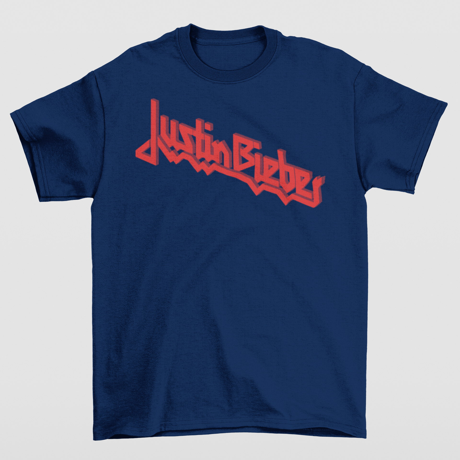 Camiseta Básica Justin Bieber Logo Name- azul-marinho