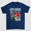 Camiseta Básica Chris Brown Graphic Design- azul-marinho