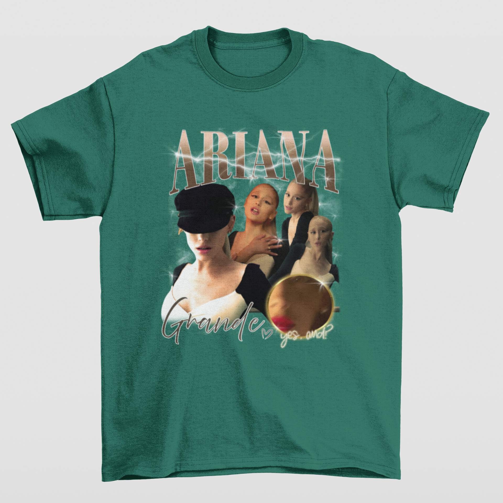 Camiseta Básica Ariana Grande Graphic 2024- verde