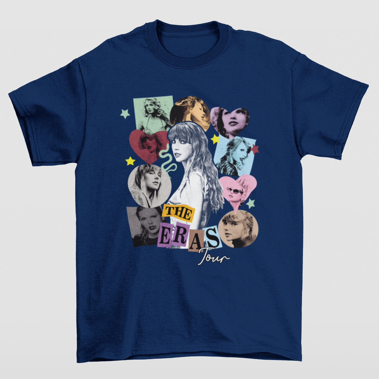 Camiseta Básica Taylor Swift The Eras Tour Hearts- azul-marinho