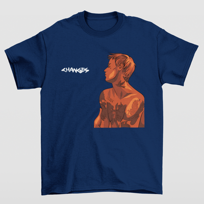 Camiseta Básica Justin Bieber Changes- azul-marinho