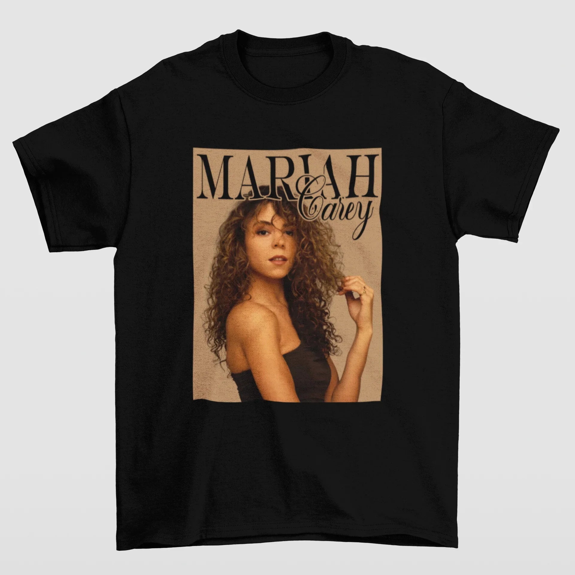 Camiseta Básica Mariah Carey 90'S Photo- preto