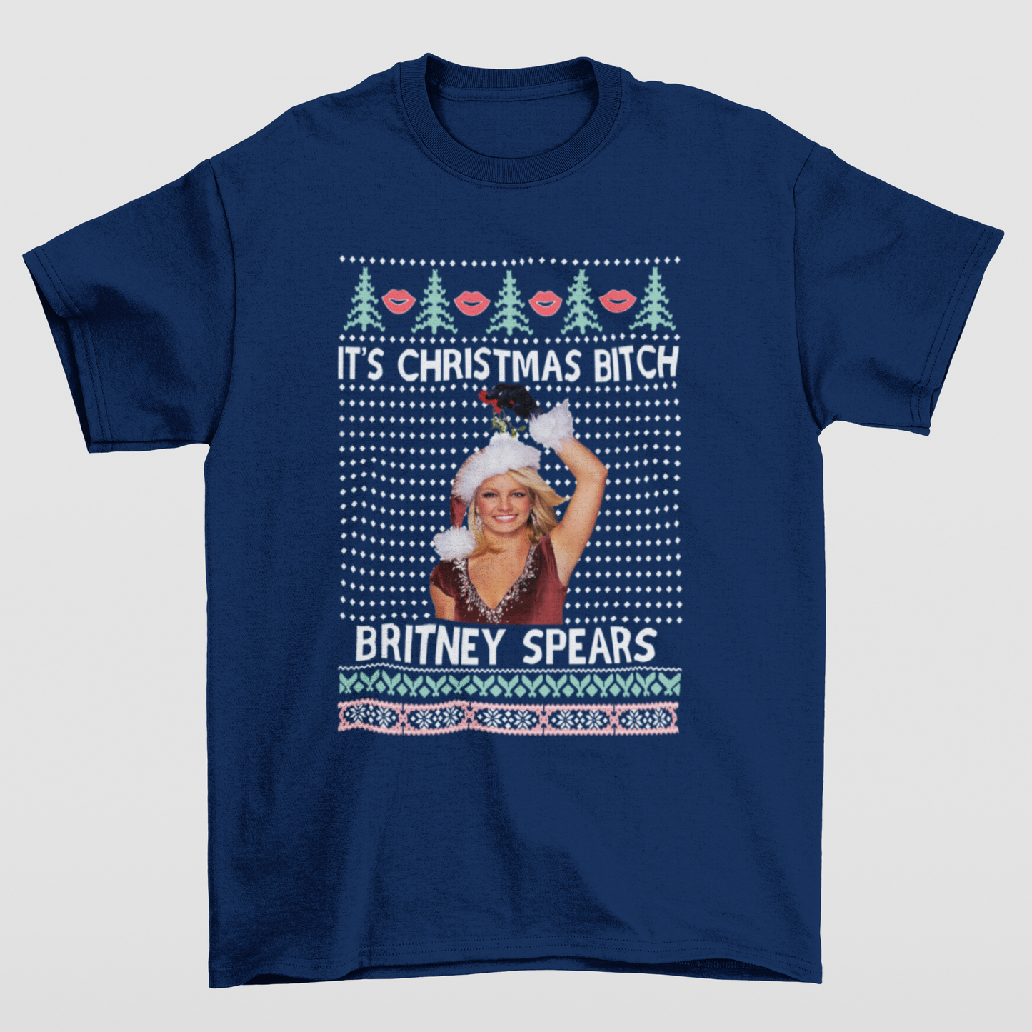 Camiseta Básica Britney Spears Christmas - azul-marinho