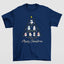 Camiseta Básica Christmas Bts Tree- azul-marinho