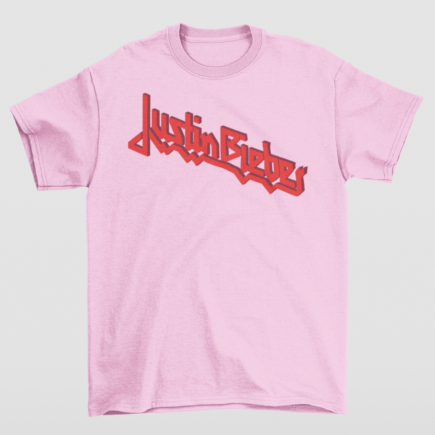 Camiseta Básica Justin Bieber Logo Name- rosa bebe