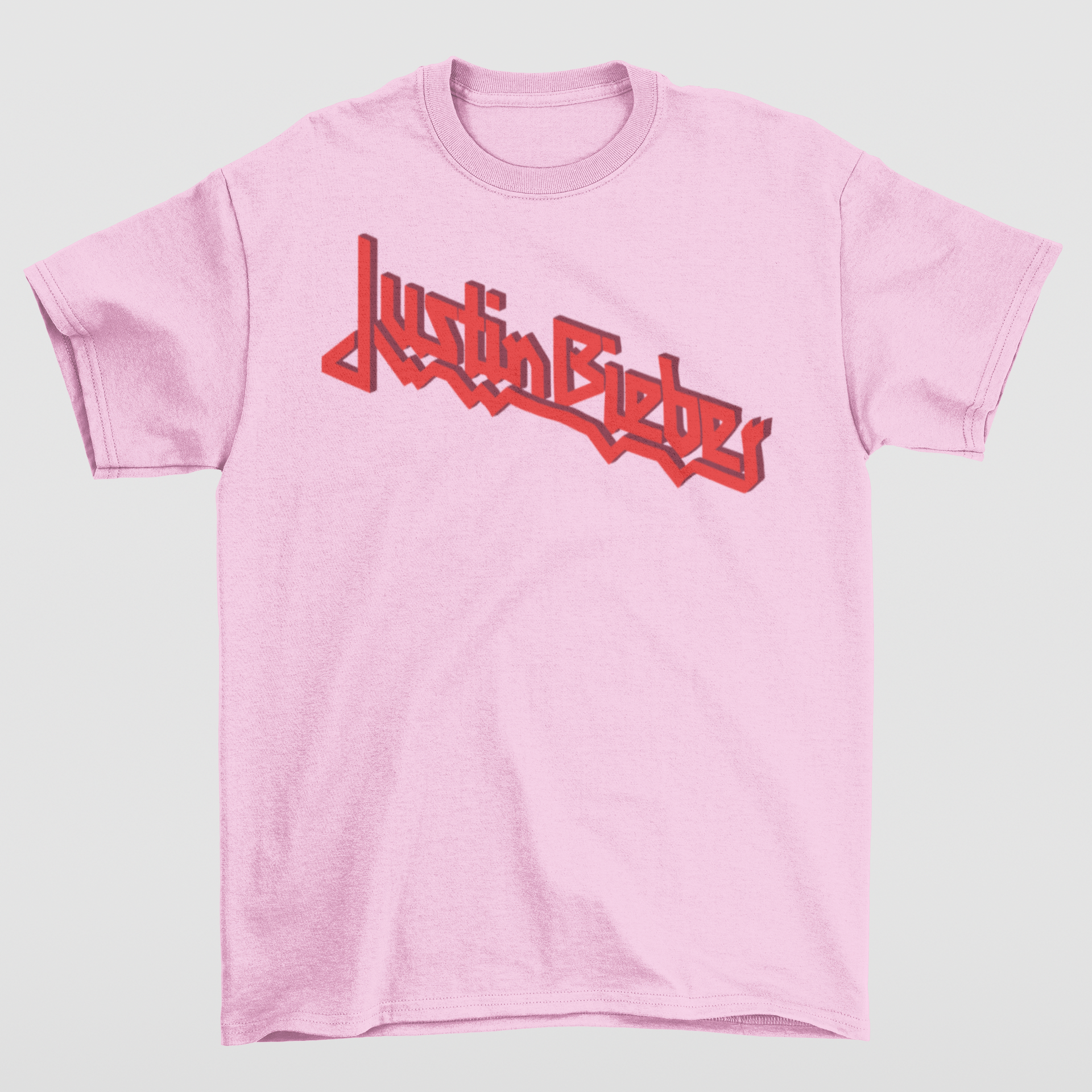 Camiseta Básica Justin Bieber Logo Name- rosa bebe