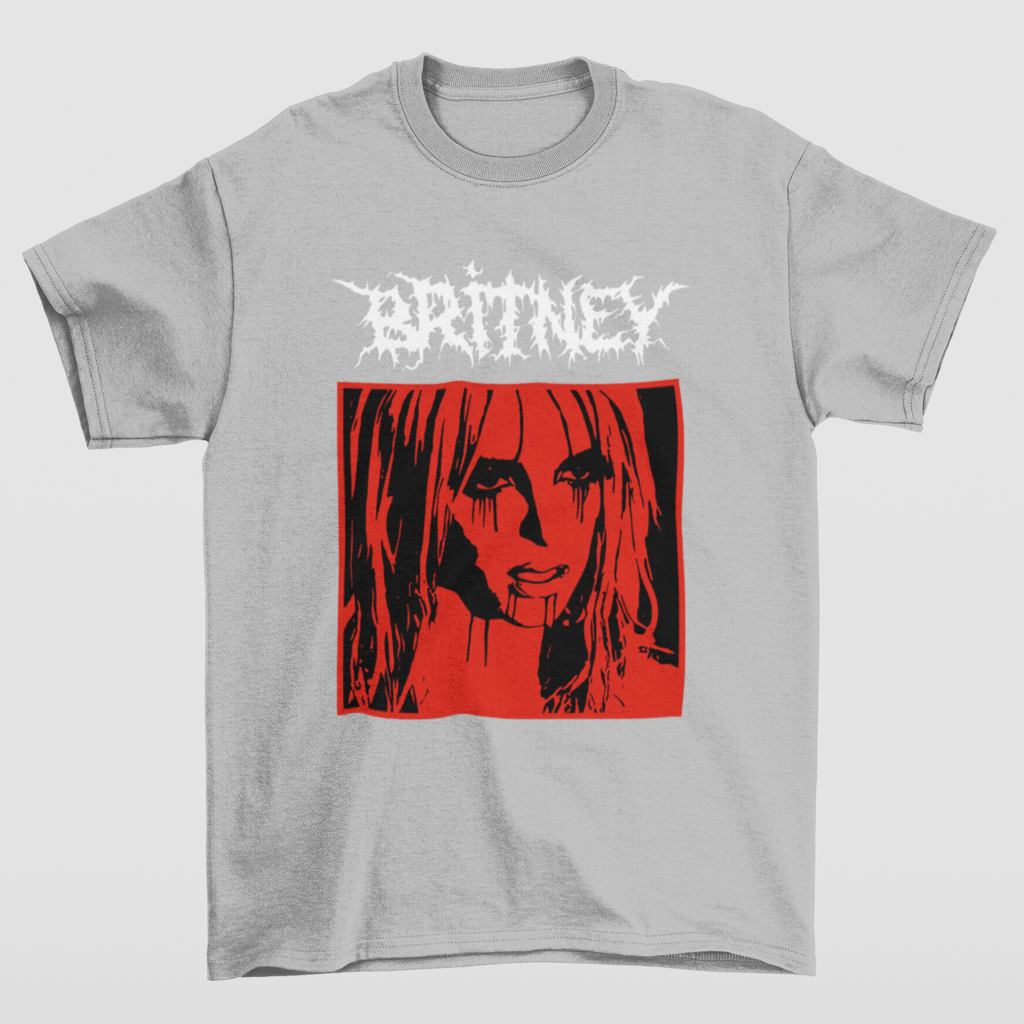 Camiseta Básica Britney Spears Metal- cinza