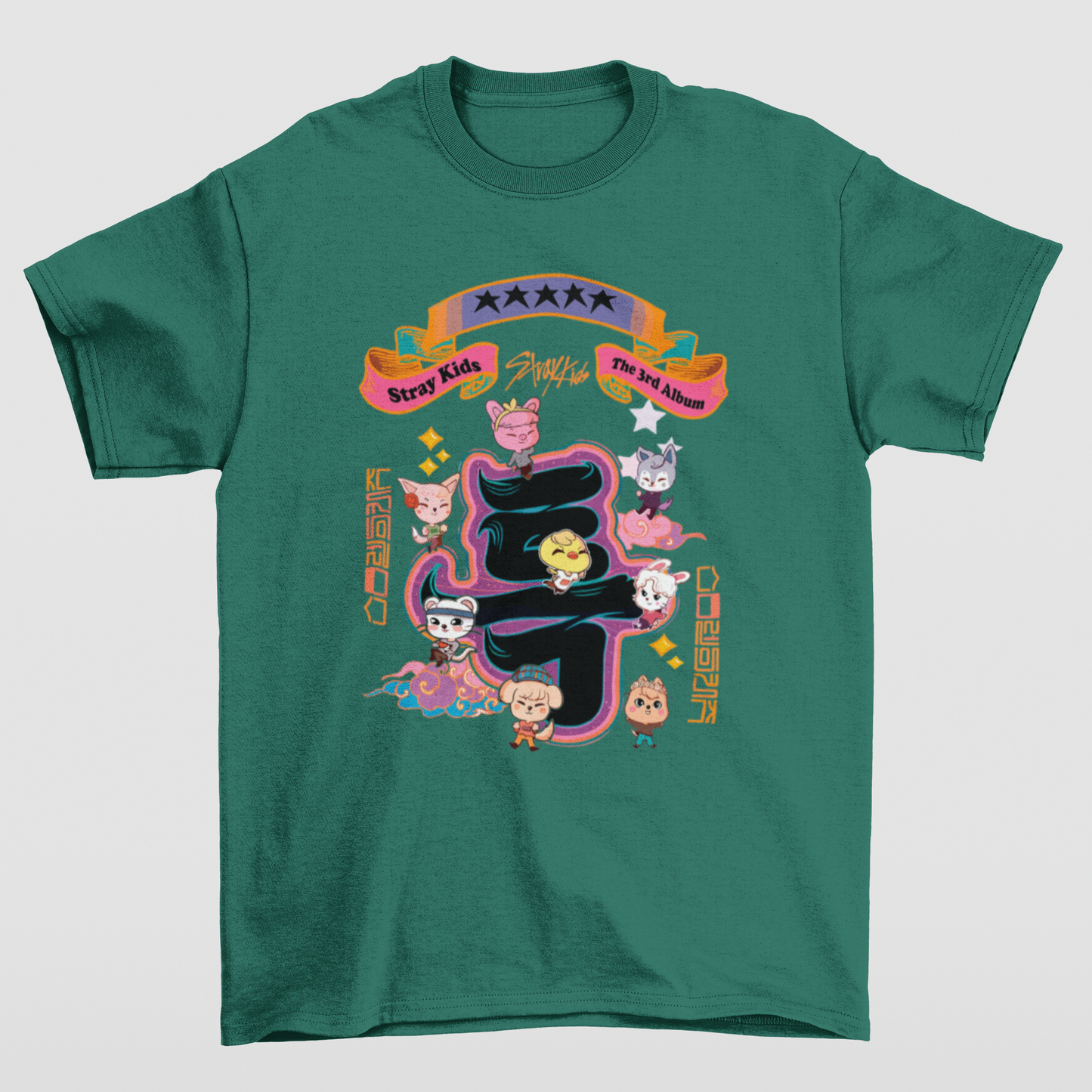 Camiseta Básica Stray Kids Skzoo 5 Star