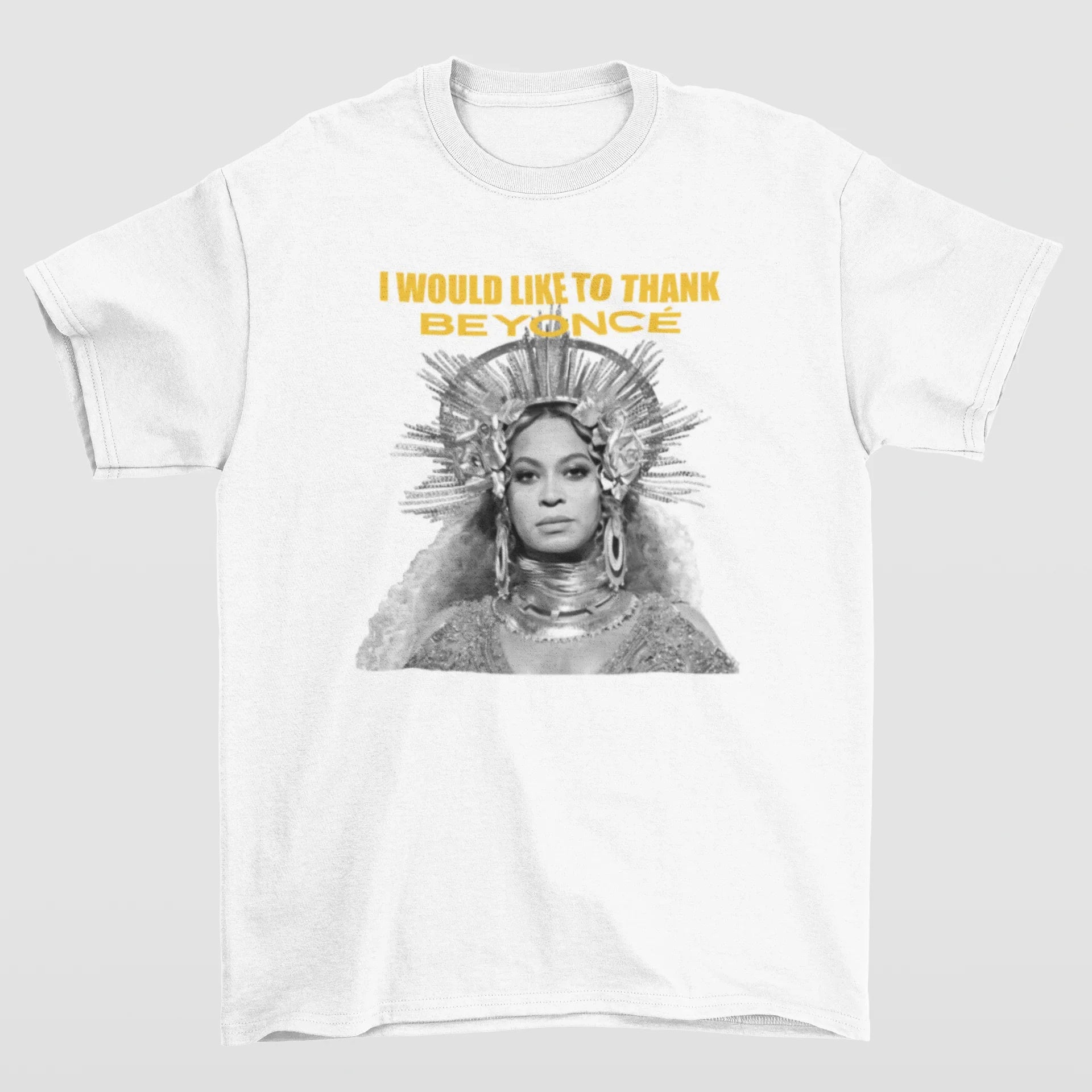 Camiseta Básica Beyoncé I Would Like To Thank - branco