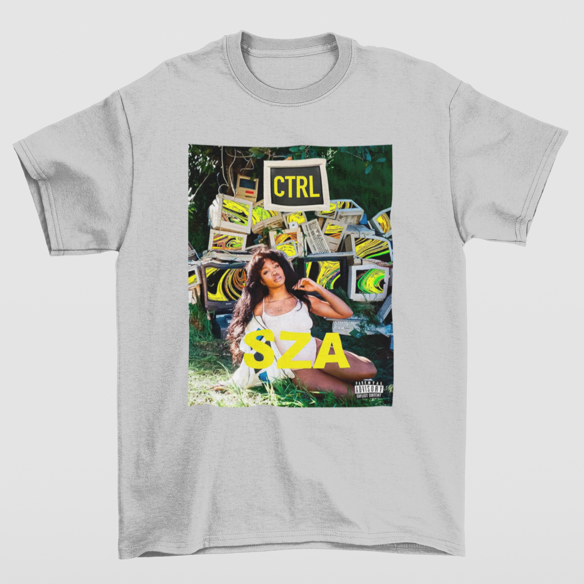 Camiseta Básica SZA Cantora Ctrl- cinza
