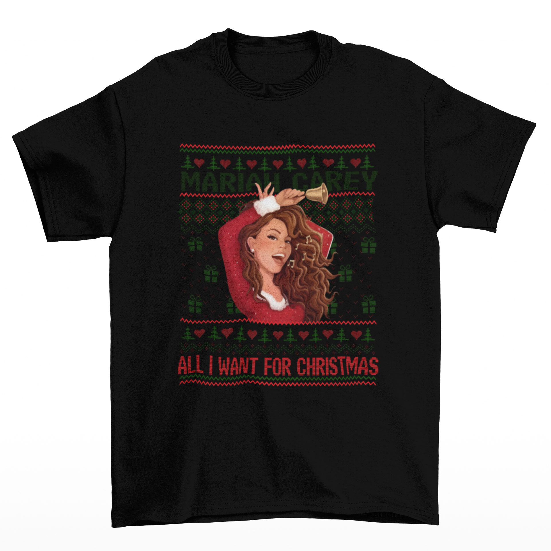 Camiseta Básica Christmas All I Want For Christmas Mariah Carey- preto