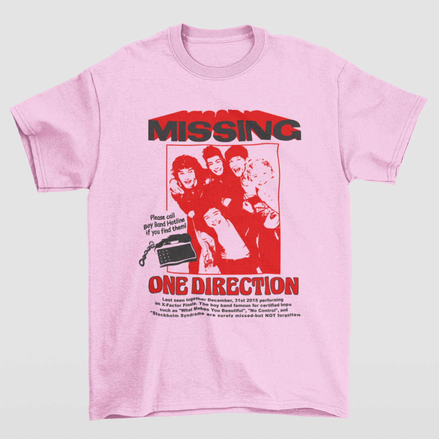 Camiseta Básica One Direction Missing- ROSA BEBE