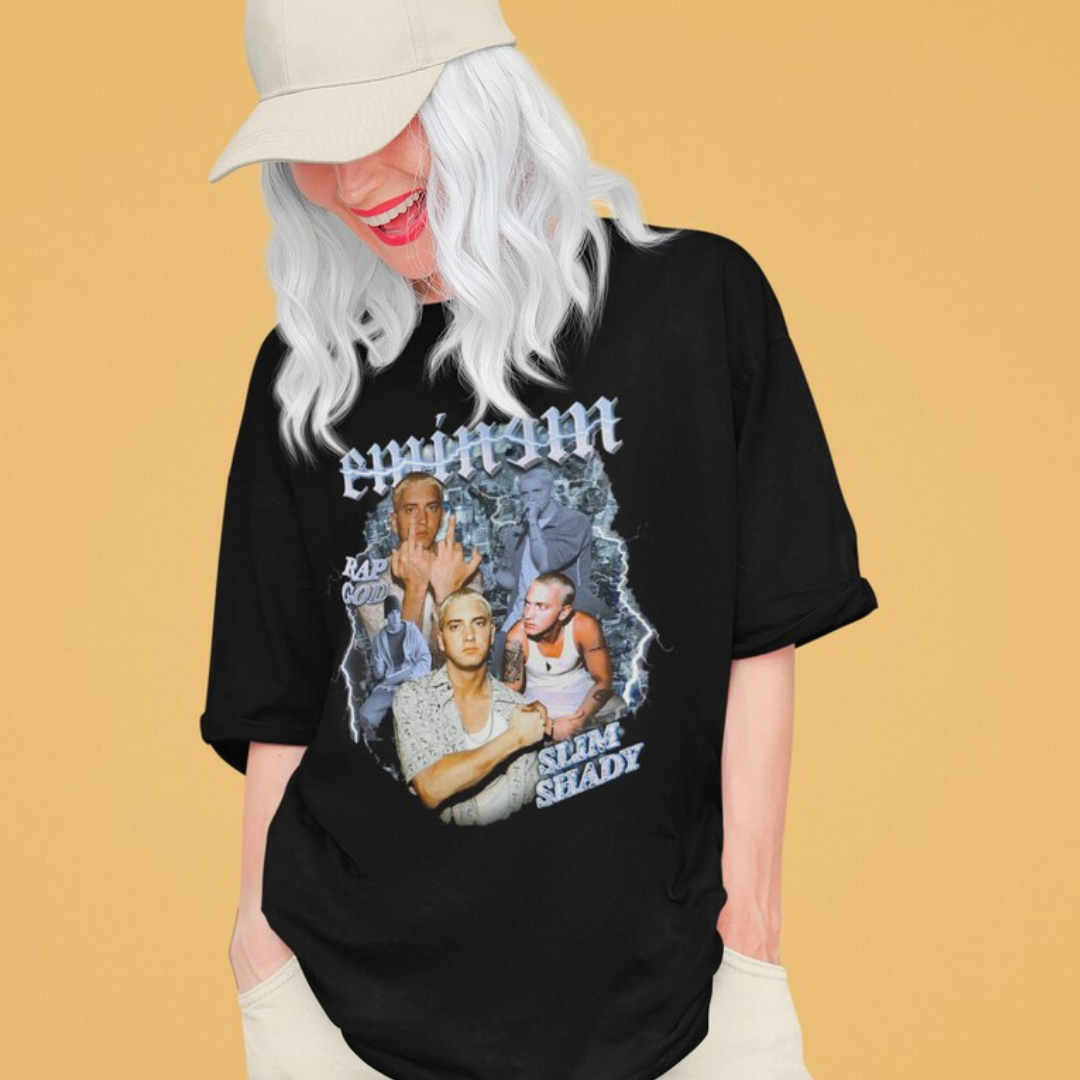 Camiseta Básica Eminem Mood-PRETO