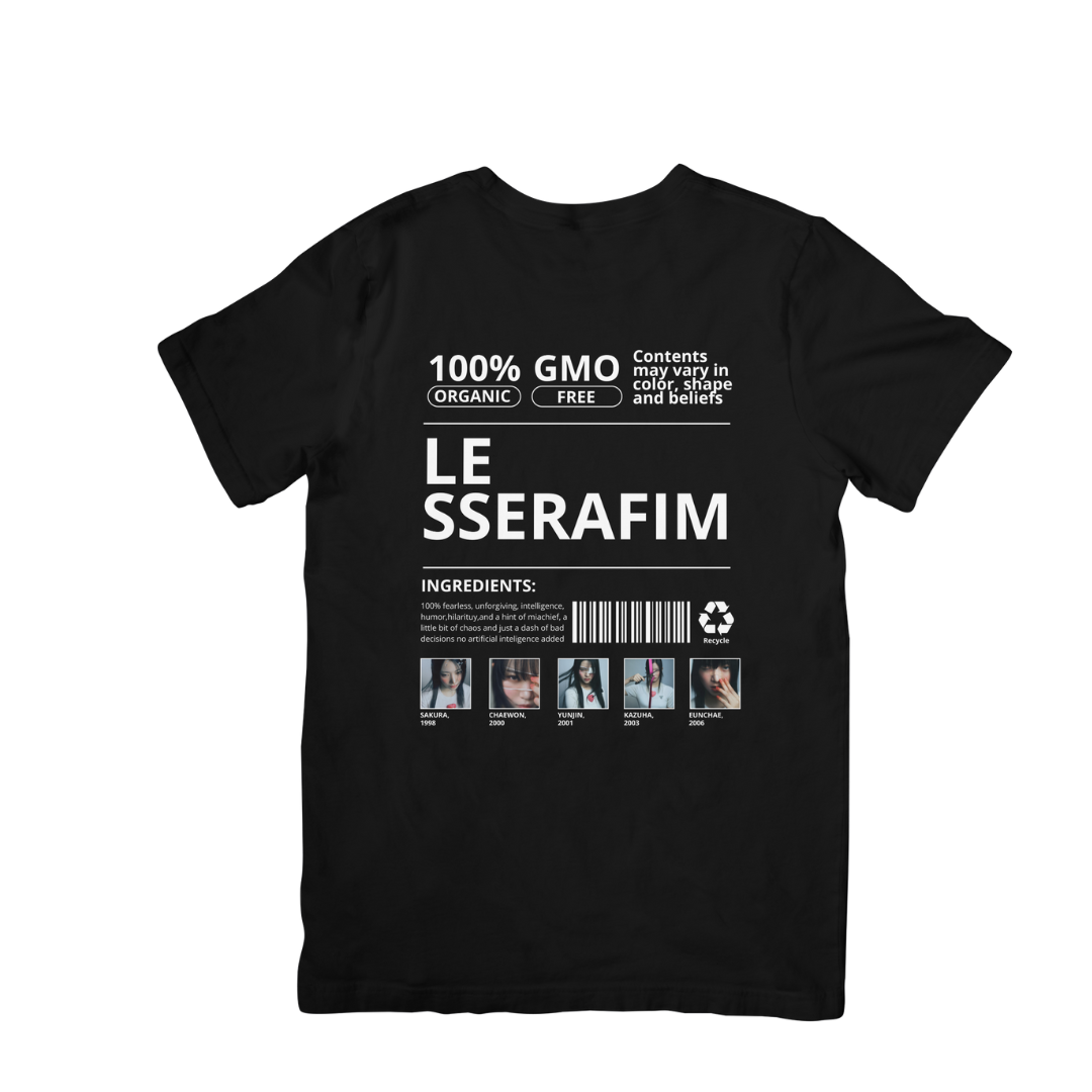 Camiseta Básica Le Sserafim Organic - preto