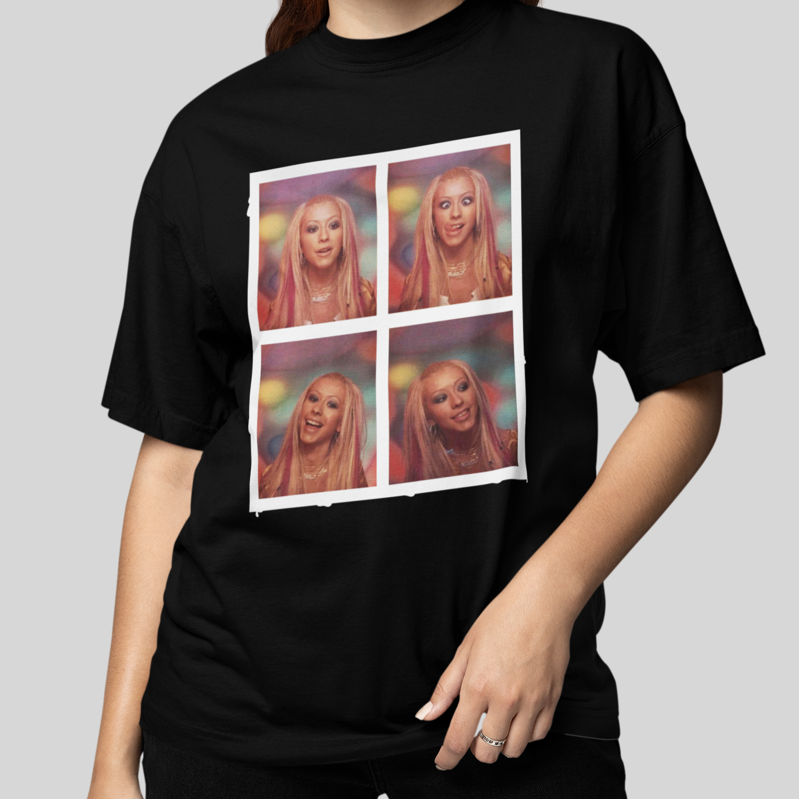 Camiseta Básica Christina Aguilera Collab- preto