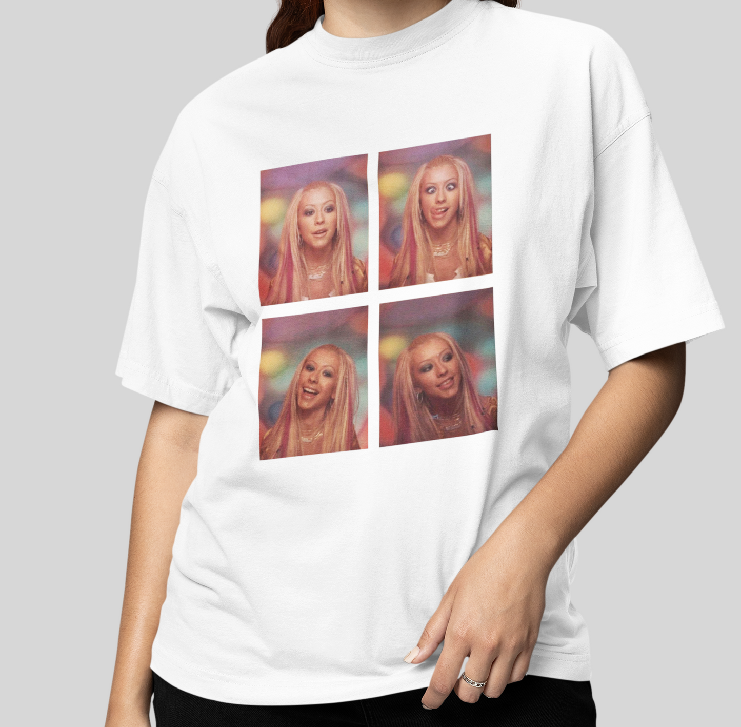 Camiseta Básica Christina Aguilera Collab- branco