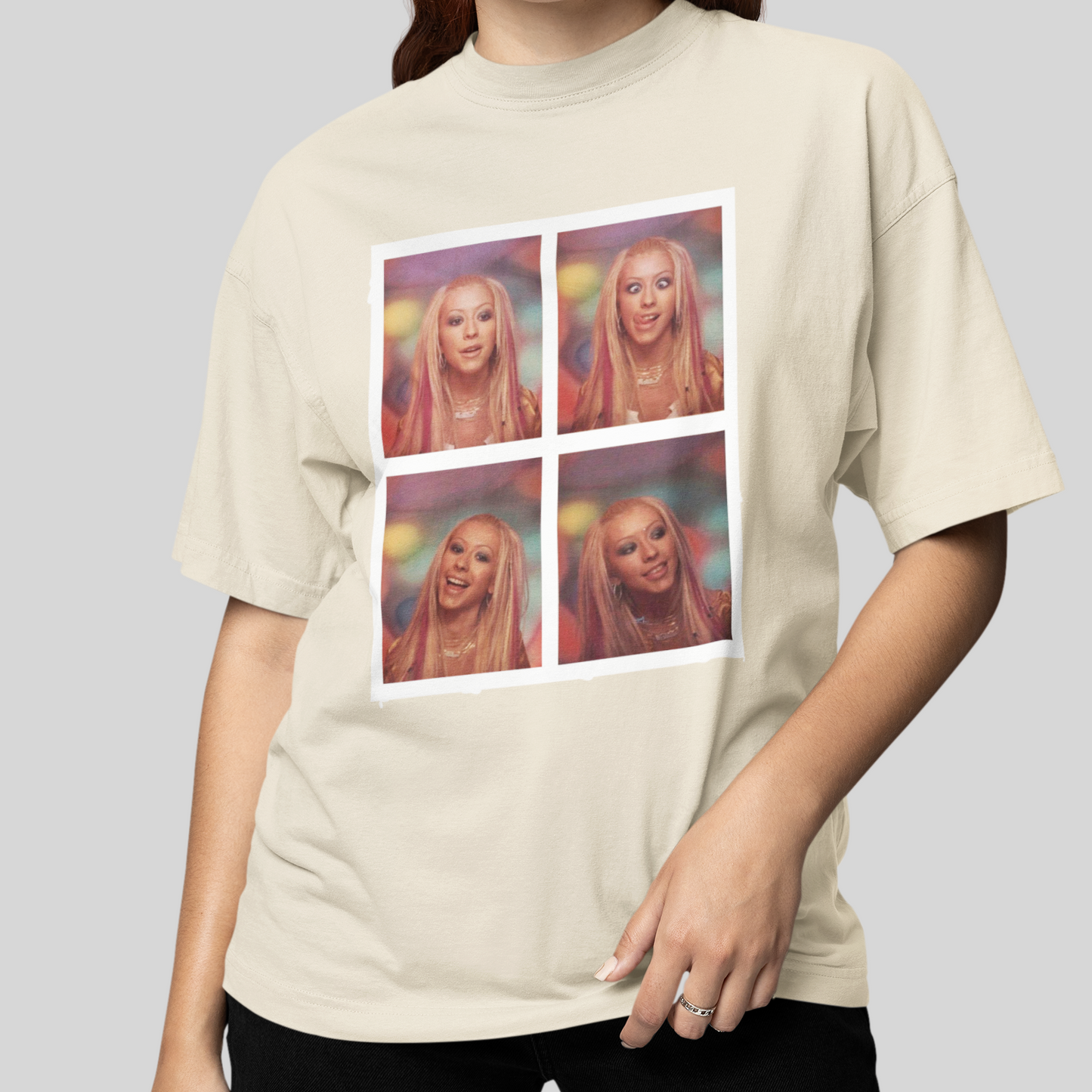 Camiseta Básica Christina Aguilera Collab- pérola