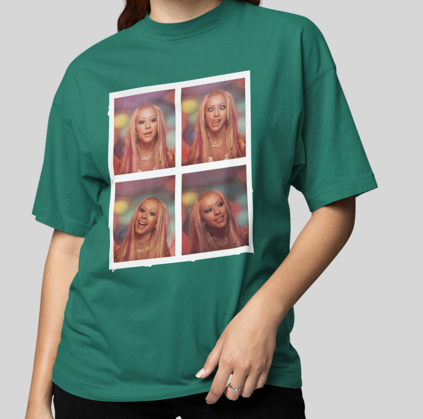 Camiseta Básica Christina Aguilera Collab- verde