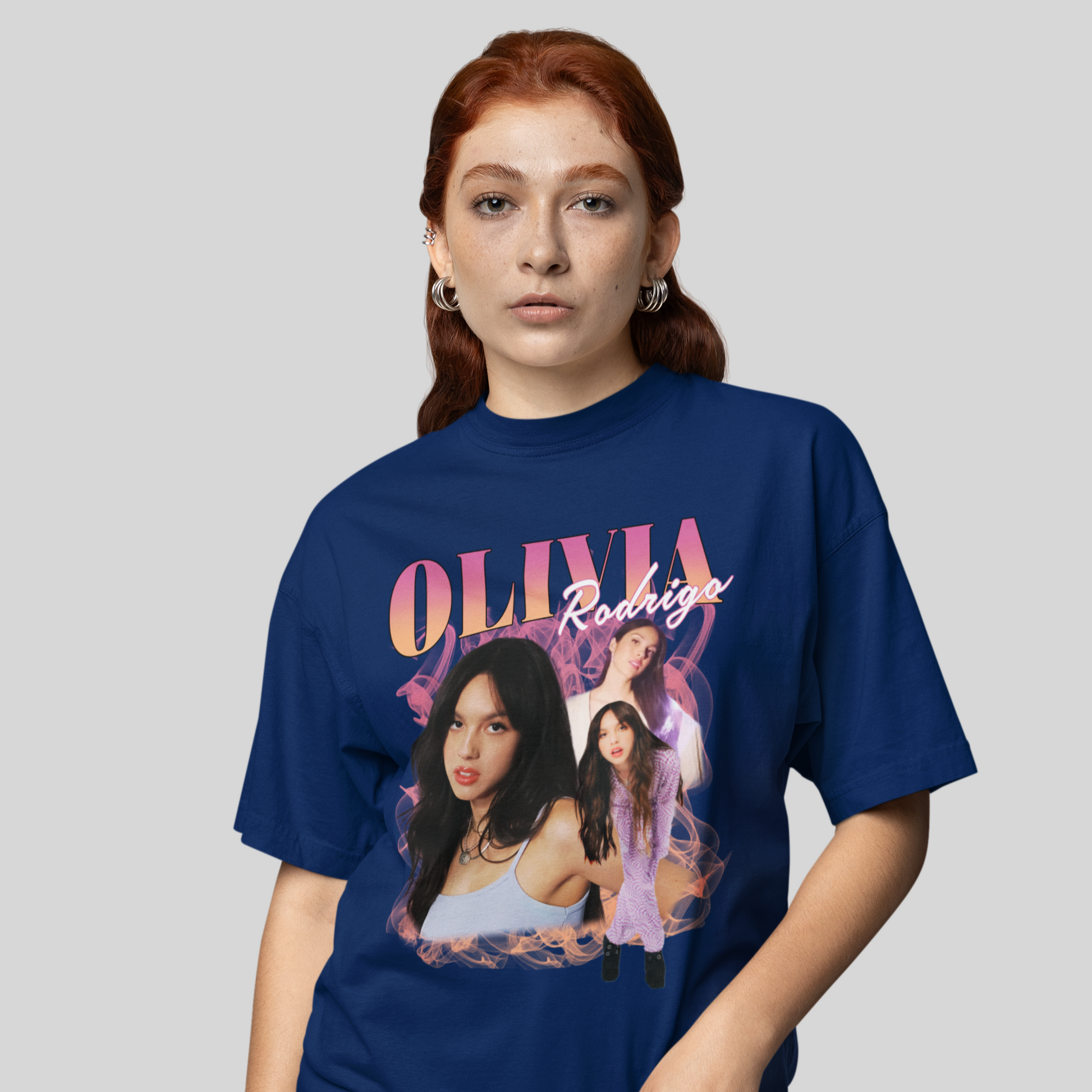 Camiseta Básica Olivia Rodrigo Casual- azul-marinho