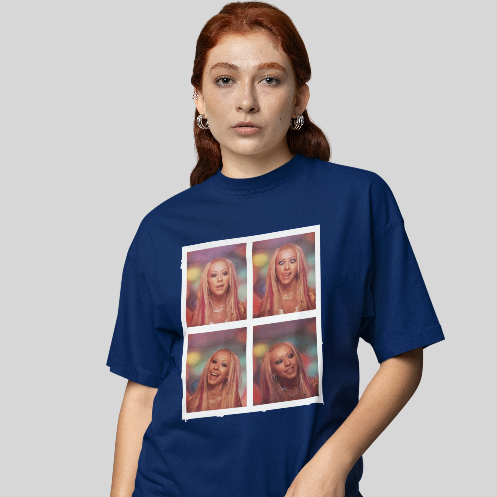 Camiseta Básica Christina Aguilera Collab- azul-marinho