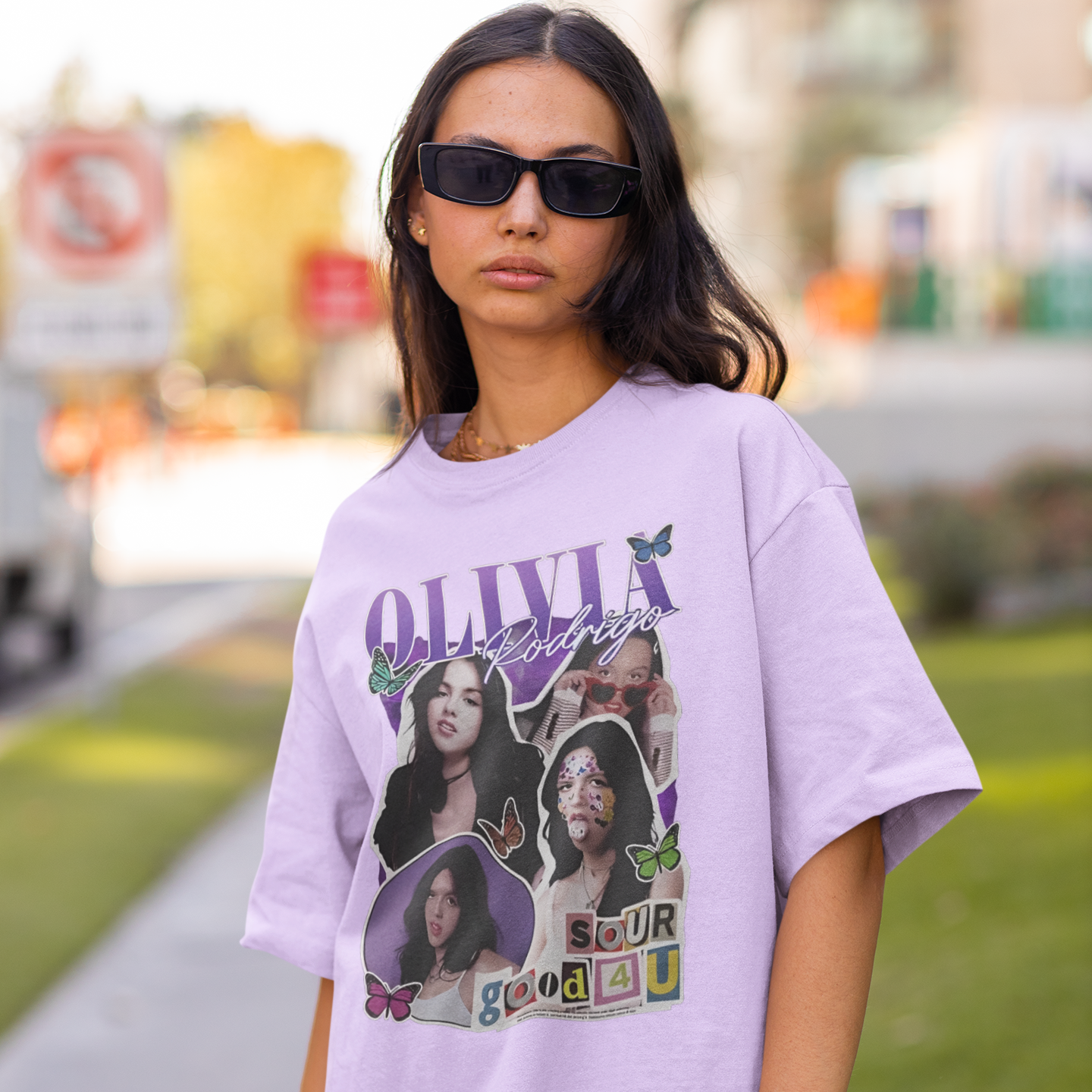 Camiseta Básica Olivia Rodrigo Sour Good 4U- lilás