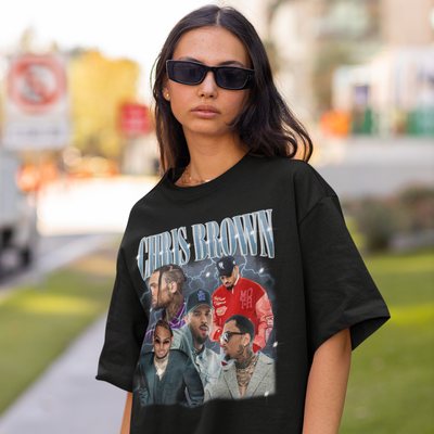 Camiseta Básica Chris Brown Graphic Design- preto