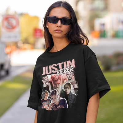 Camiseta Básica Justin Bieber Collab- PRETO