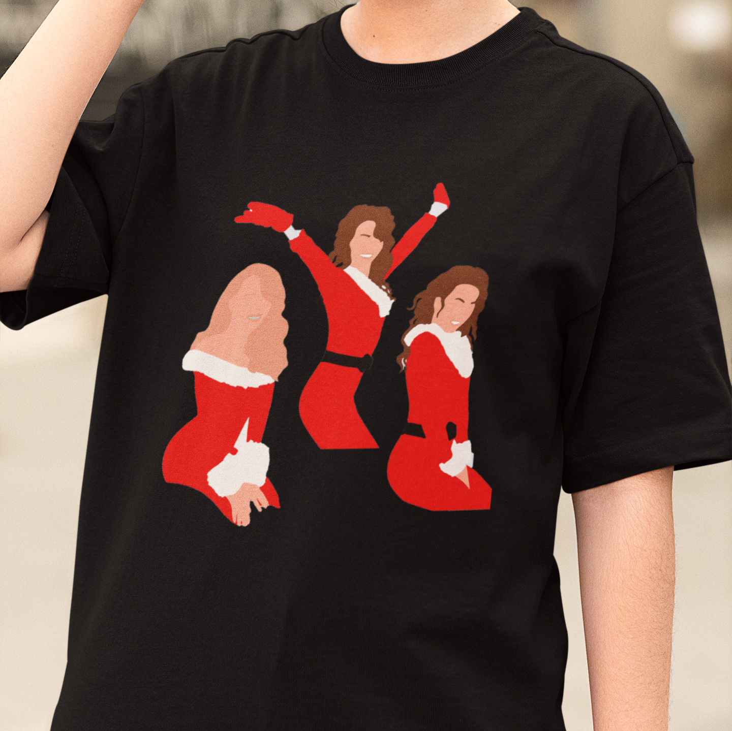 Camiseta Básica Christmas Mariah Carey Graphic- preto