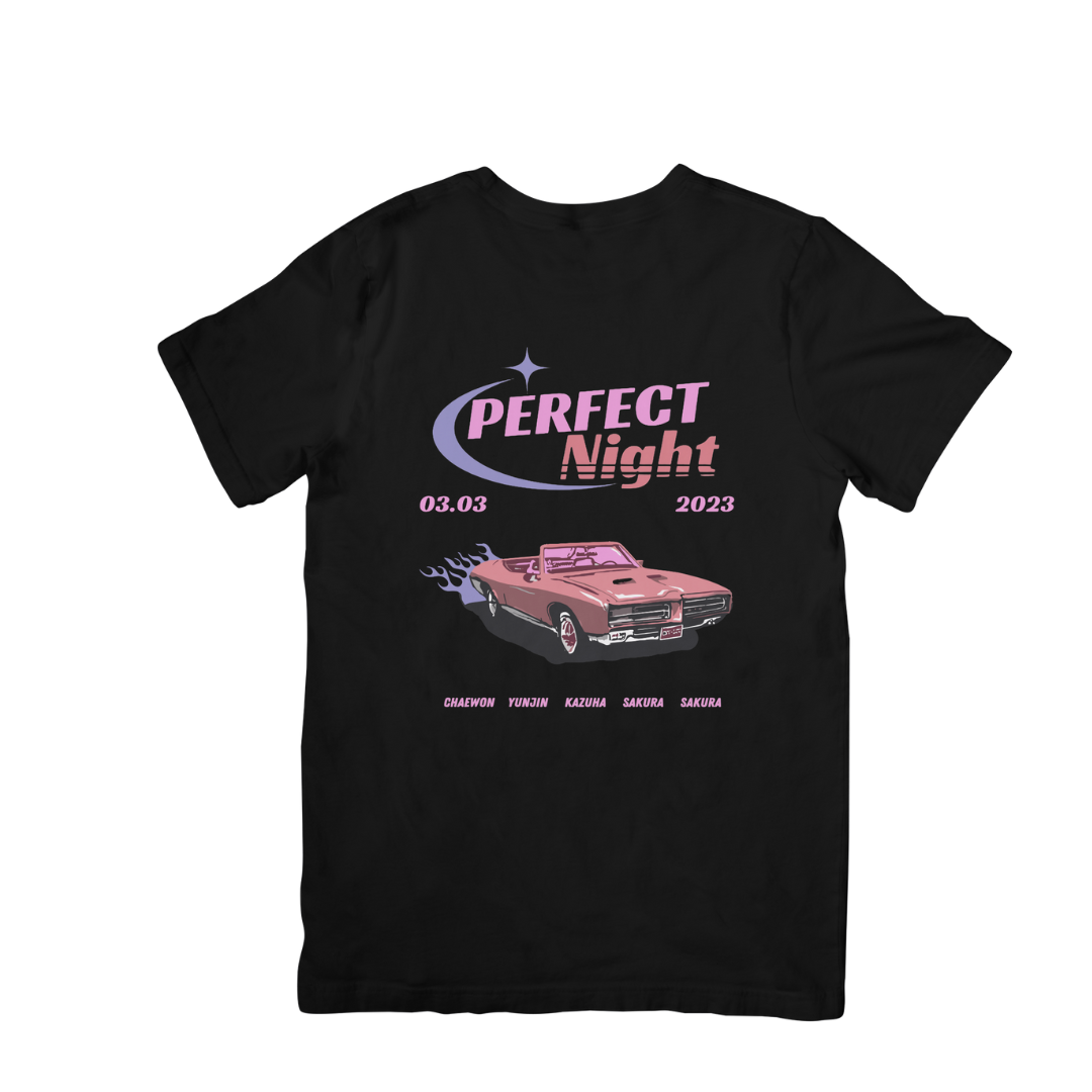 Camiseta Básica Le Sserafim Perfect Night - preto