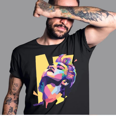 Camiseta Básica Madonna Queen Of Pop Preto