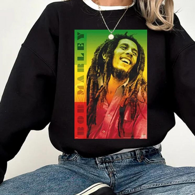 Moletom Gola Redonda Bob Marley Reggae Vintage