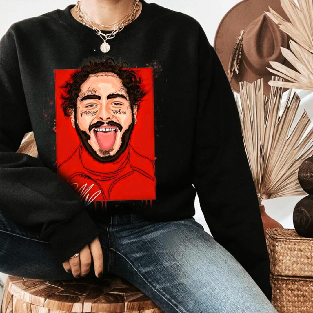 Moletom Gola Redonda Post Malone Retro