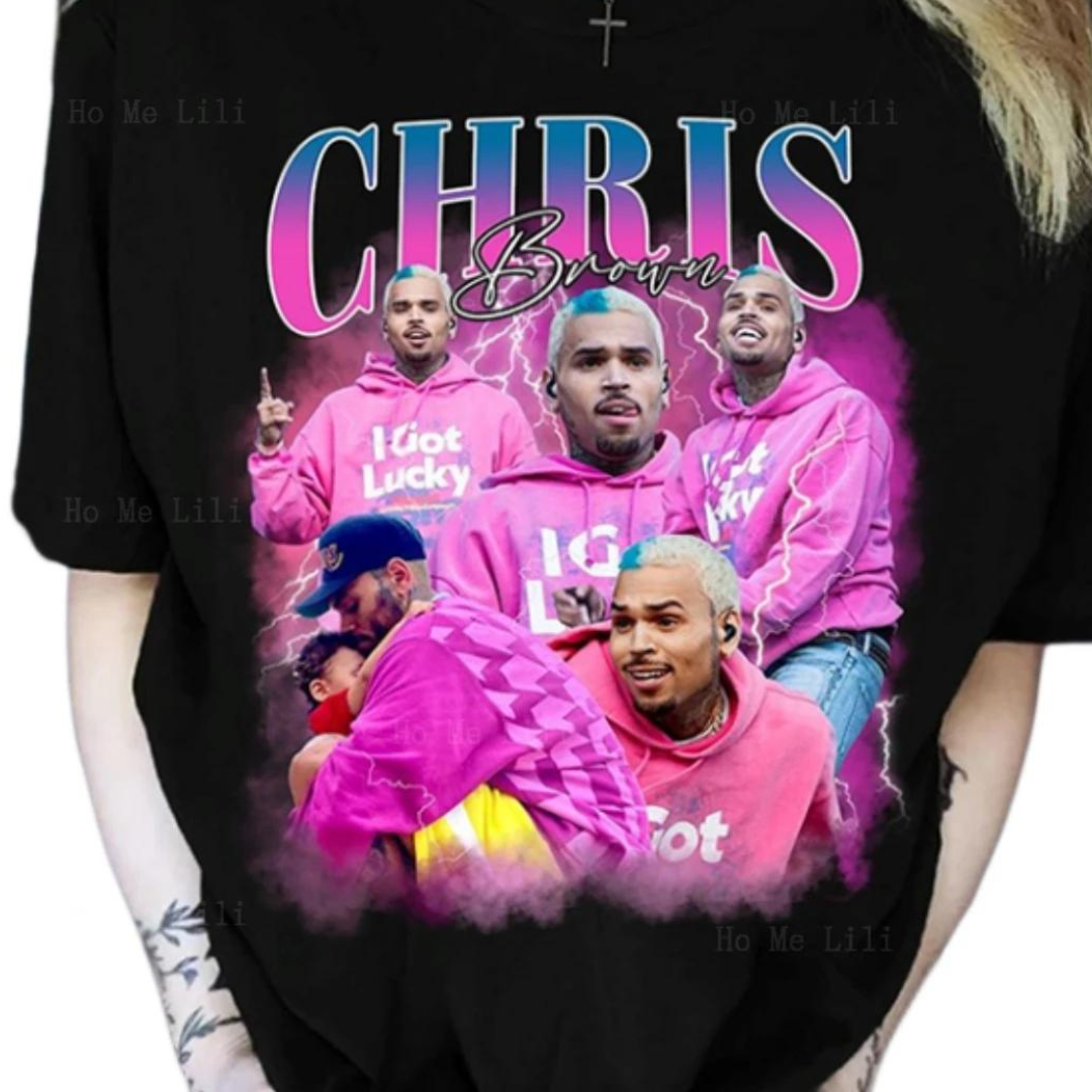 Camiseta Básica Chris Brown Retro